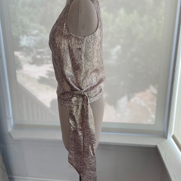 NWT Ramy Brook NY Silk Printed Norah Sleeveless V-Neck Top in Blush, Size: XXS - Picture 4 of 12